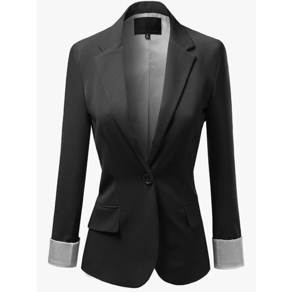 🔸️NWT Ambiance Black Boyfriend Blazer Large